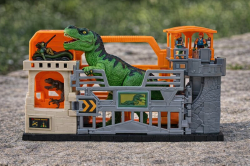 Детска играчка със звук и светлини - Динозавър с куфарче и парк - 51 x 13 x 30 см.