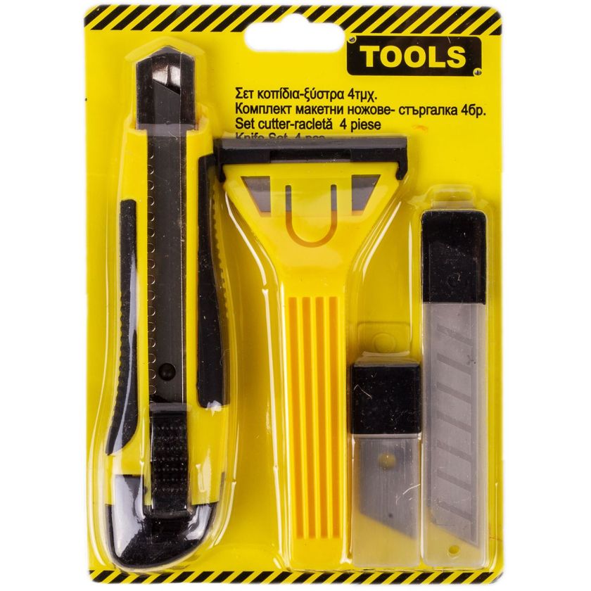 Макетен нож, стъргалка и остриета - 4 части