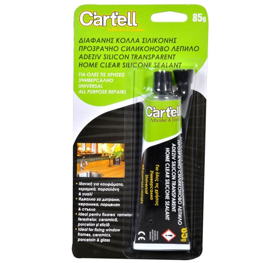 Прозрачно силиконово лепило - 85 гр.