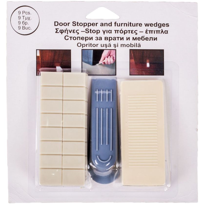 Стопери за врати и мебели - пластмасови - 9 бр.