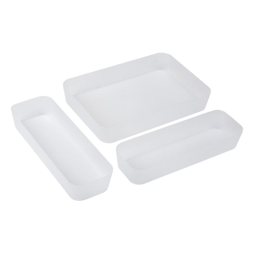 Кутия-органайзер за чекмедже - прозрачна - 3 бр.