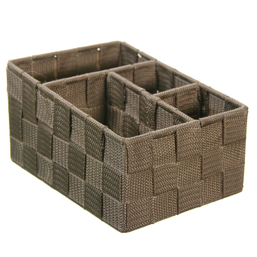 Кошница за съхранение - кафява - 3 отделения