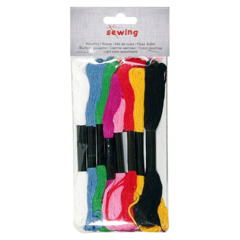Конци за бродерия - различни цветове - 8 бр.