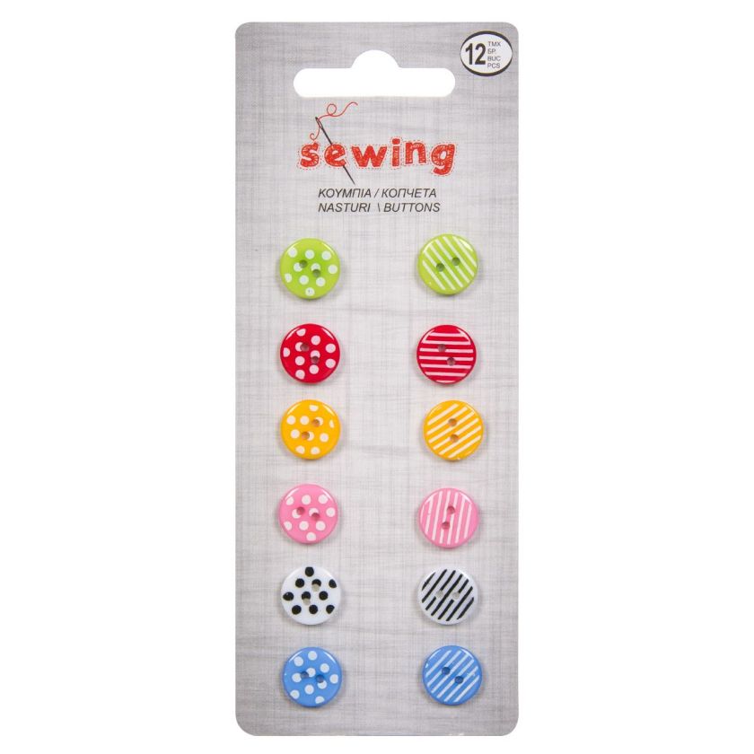 Копчета за дрехи - различни цветове - 12 бр.