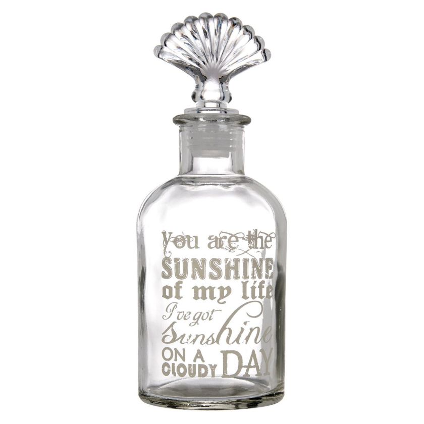 Декоративна бутилка - стъклена - мида - 18 см.