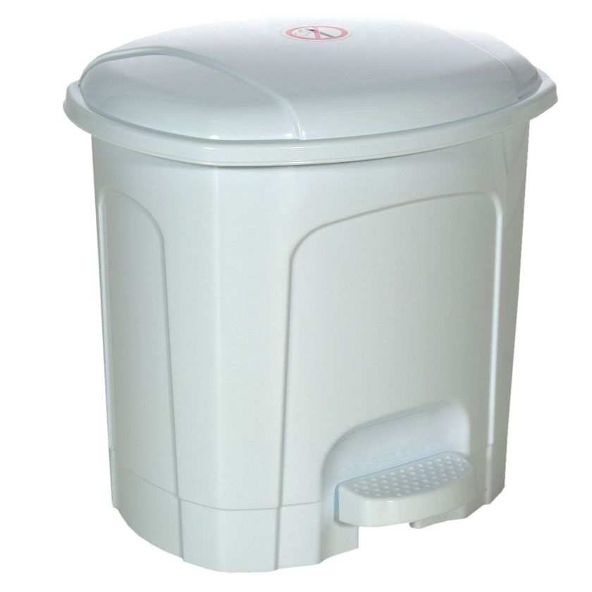 Кош за отпадъци за баня - пластмасов - бял - 3 л.