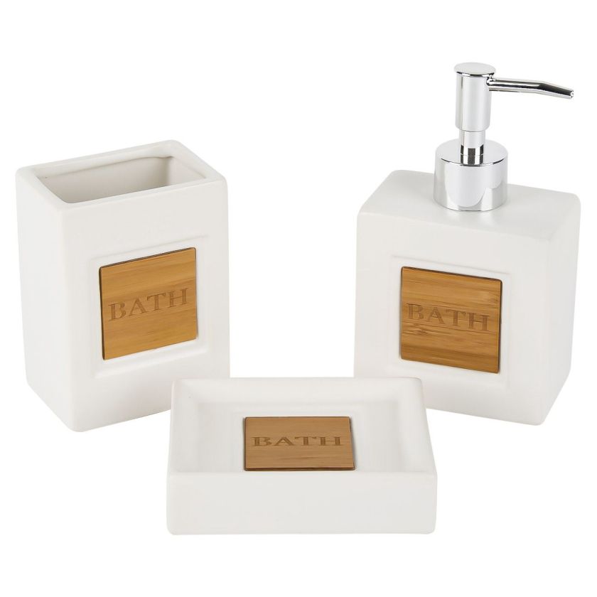 Керамичен комплект за баня - слонова кост - 3 ч.