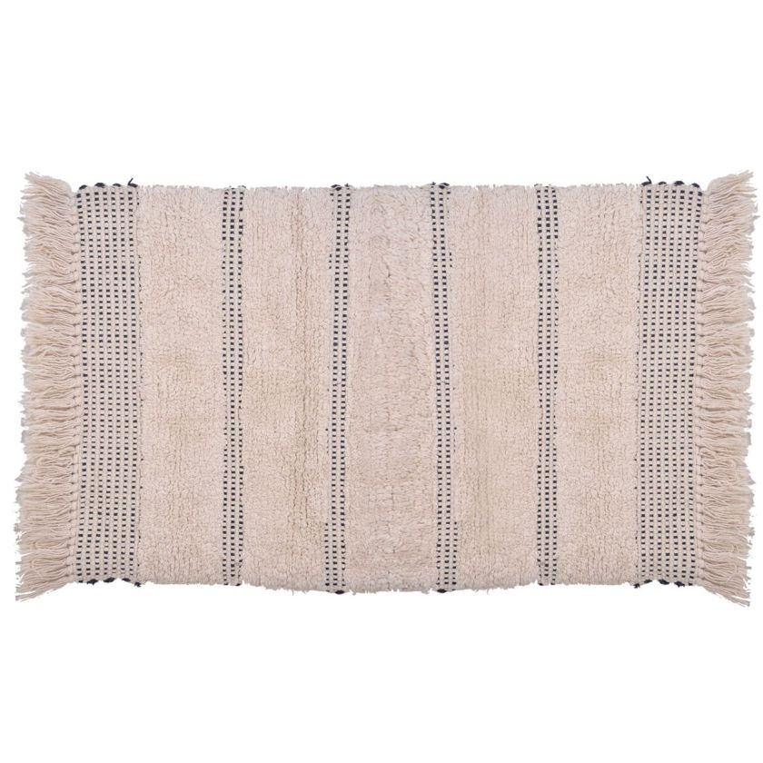 Изтривалка за баня - бежова - ресни - 60 х 40 см.