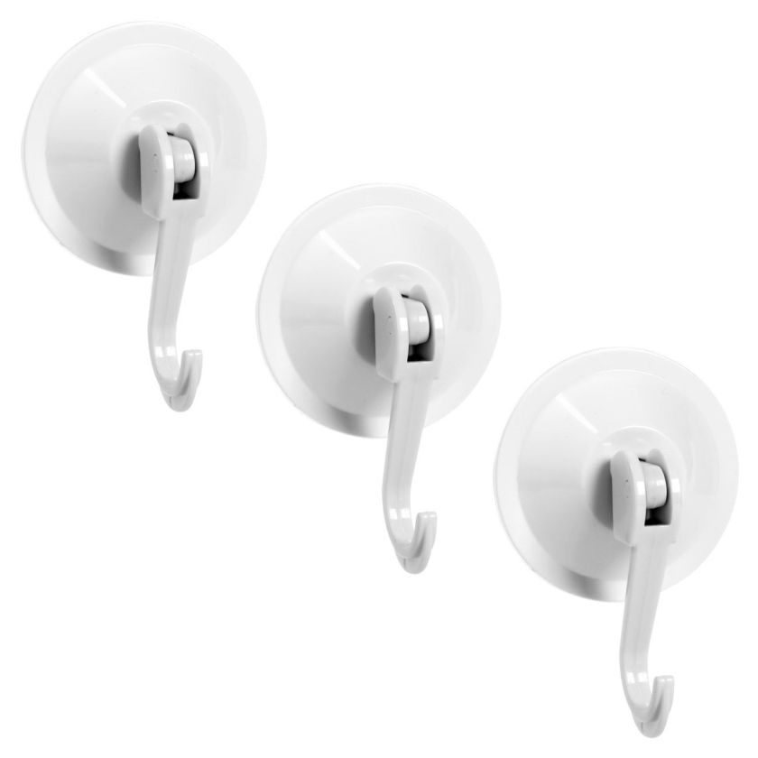 Закачалка с вакуумна вендуза - бяла - 3 бр.