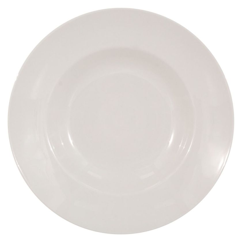 Дълбока чиния за паста - порцелан - бяла - 26.5 см.