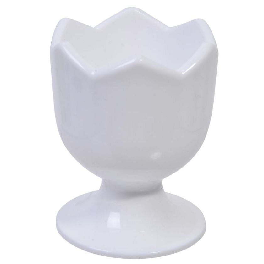 Поставка за яйце - пластмасова - бяла - 6 см.