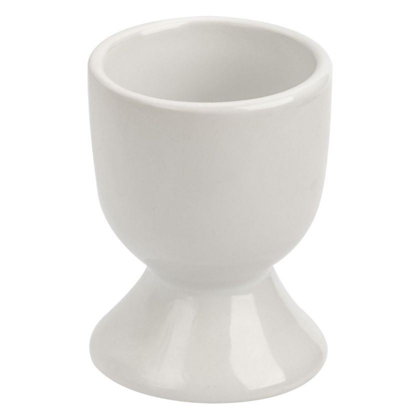 Поставка за яйце - керамична - бяла - 6.5 см.