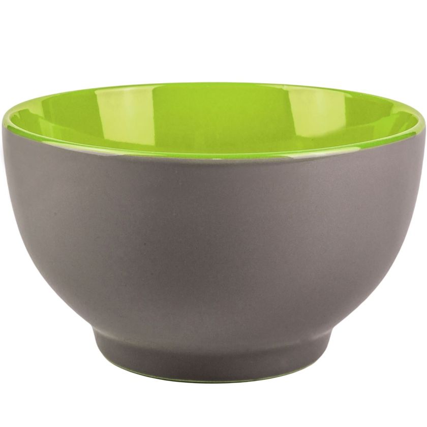 Купа за ориз - керамична - сиво  и зелено - 600 мл.