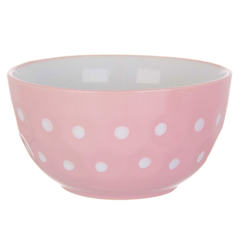 Купа - керамична - розова - точки - 680 мл.