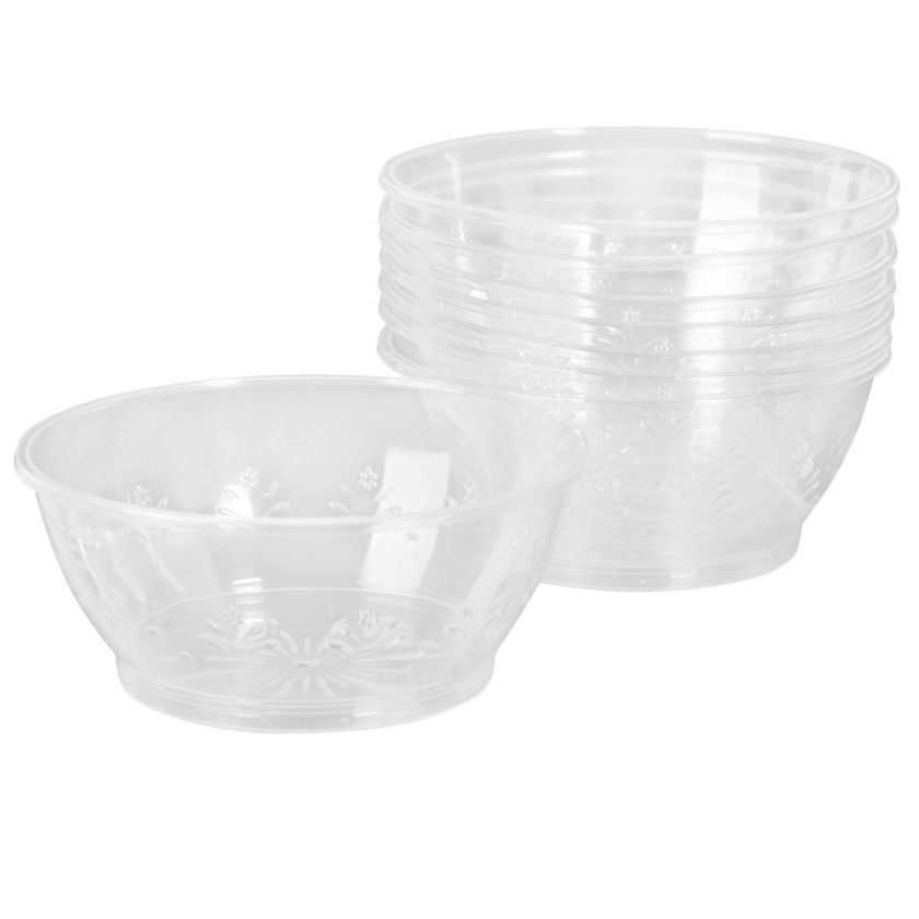 Купа - пластмасова - прозрачна - цветя - 180 мл. - 25 бр.