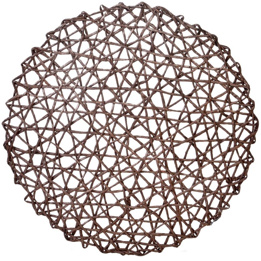 Подложка за хранене - кръгла - кафява - 38 см.