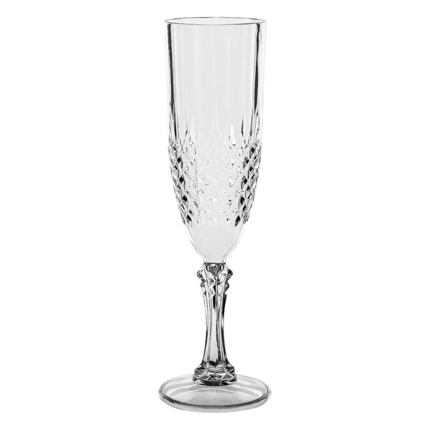 Чаша за шампанско - пластмасова - прозрачна - релефна - 230 мл.