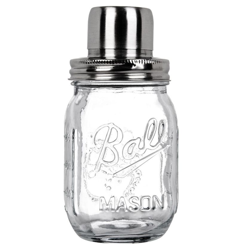 Шейкър за коктейли - стъклен - метален капак - 400 мл.