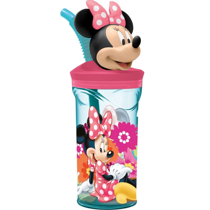 3D чаша - с капак и сламка - MINNIE - 360 мл.
