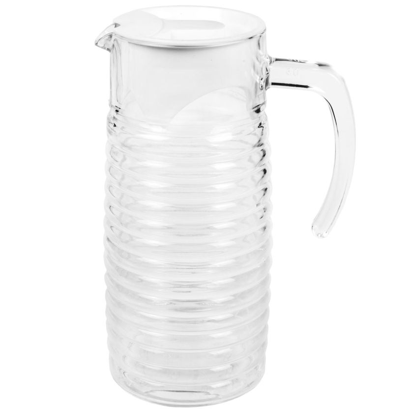 Кана - стъклена - релефно райе - капак - 1.2 л.