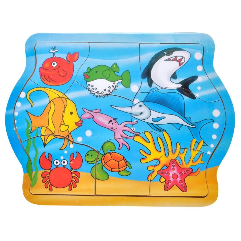 Пъзел - дървен - морско дъно  - 9 части