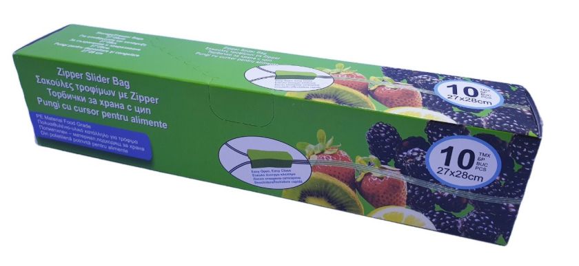 Торбички за храна - големи - с цип - 10 бр.