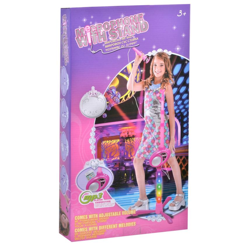 Детски микрофон на стойка със звуци и светлини