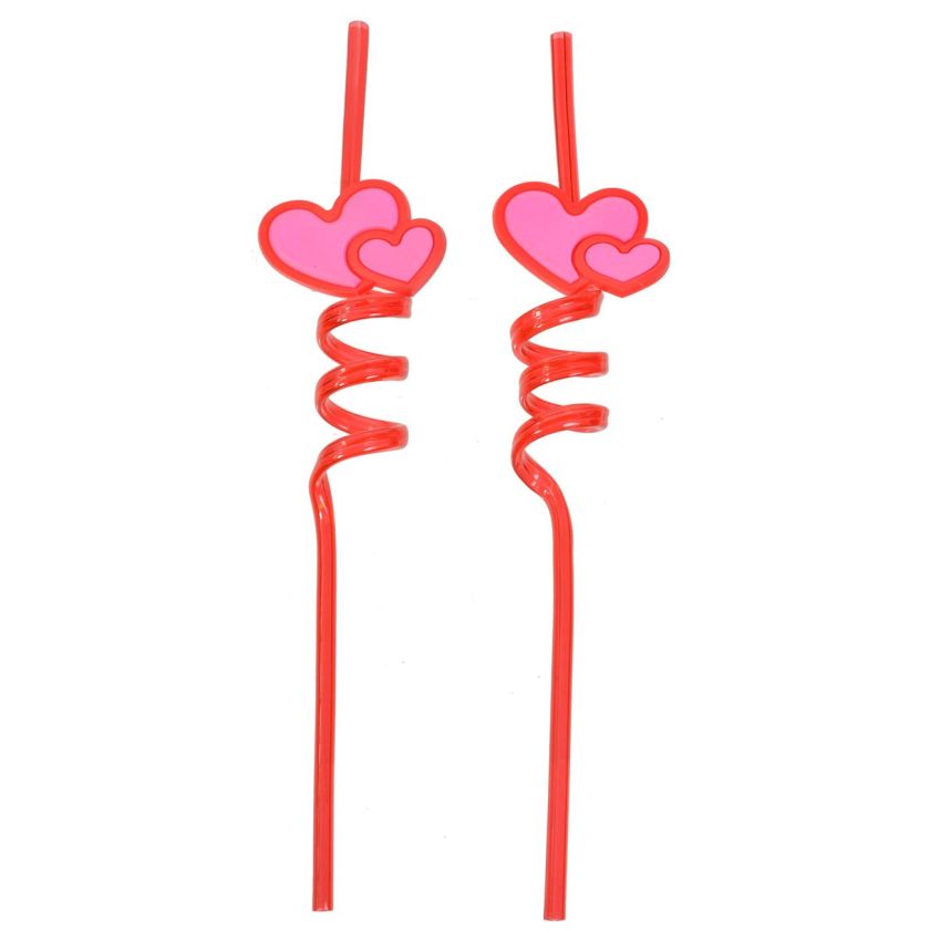 Сламки - спирала - сърца - 2 бр.