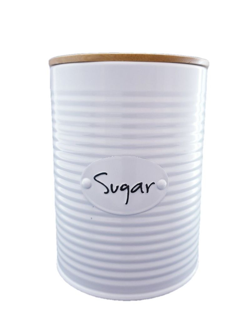 Захарница - метална - бяла