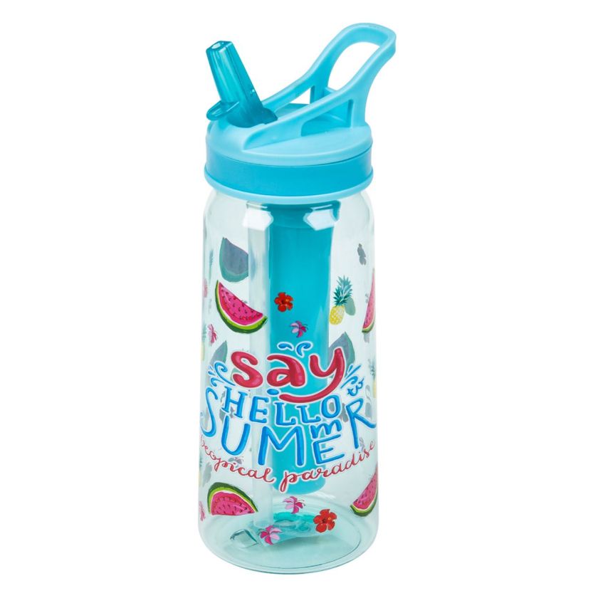 Бутилка за вода с инфузер - пластмасова - диня - 500 мл.