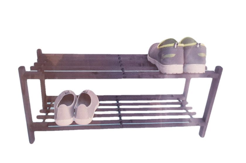 Етажерка за обувки - дървена - 2 нива - 30 см.