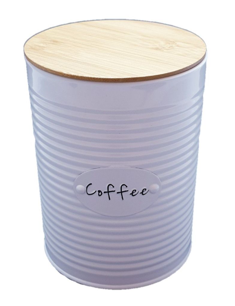 Кутия за кафе - метална - бяла