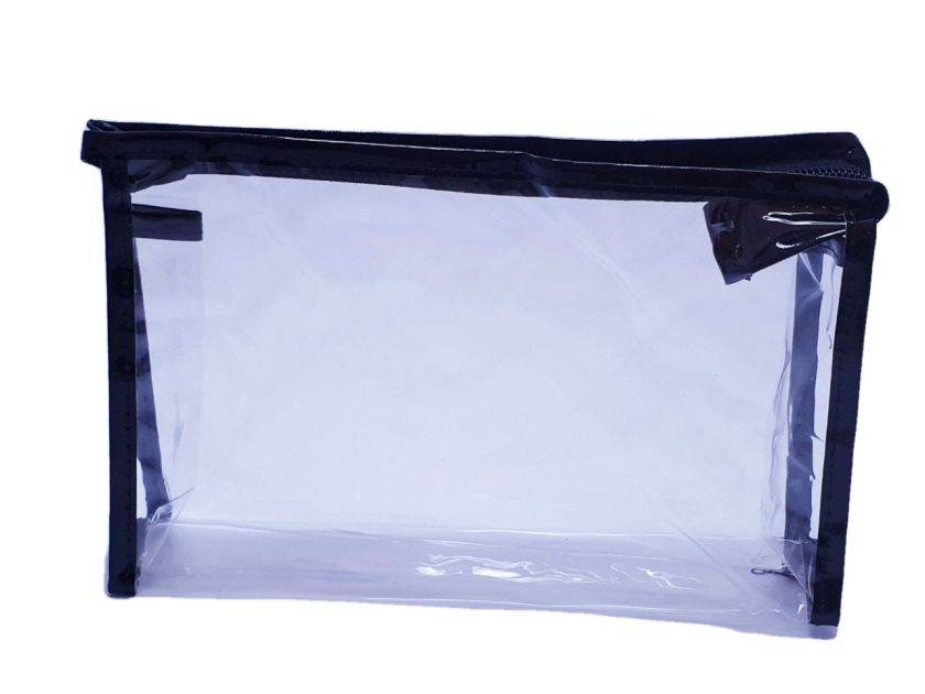 Плажен несесер - прозрачен - черен