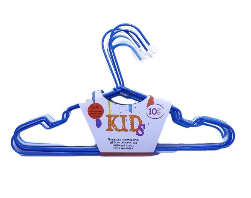 Детска закачалка - метална - синя - 12 бр.