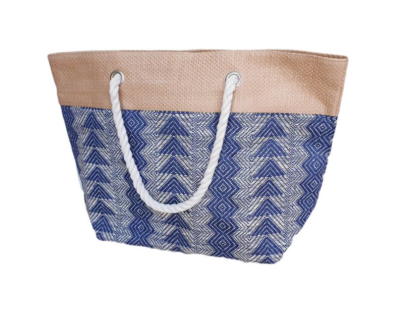 Плажна чанта - плетена - ромбоиди