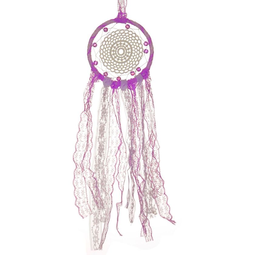 Висяща декорация - Dreamcatcher - лилав - 38 см.