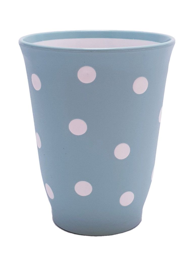 Чаша - пластмасова - синя - точки - 350 мл.