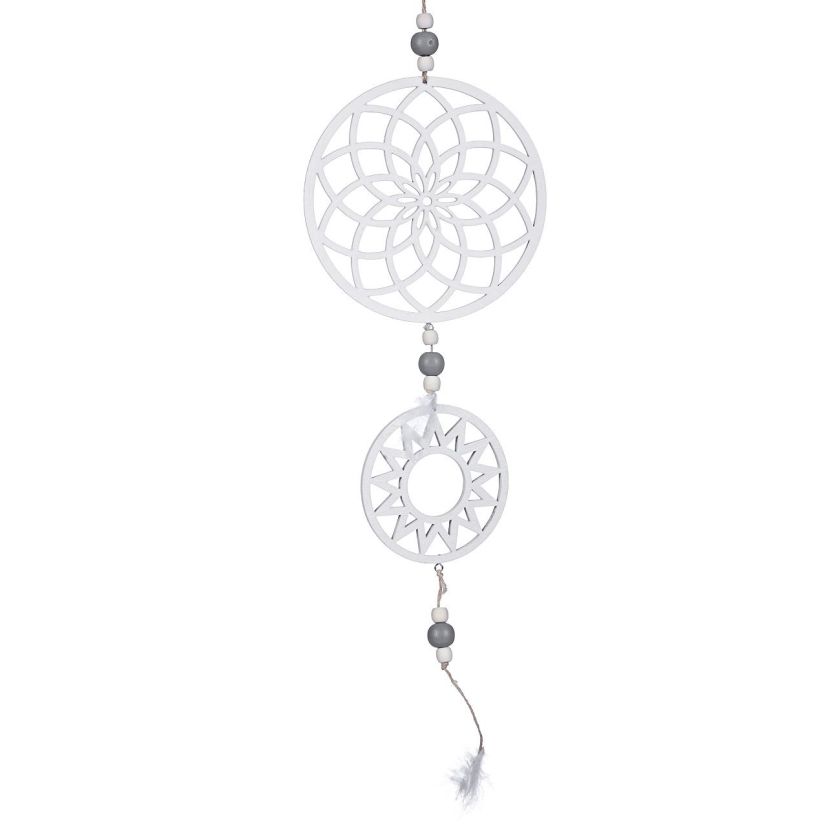 Висяща декорация - Ловец на сънища - дървен - 68 см.