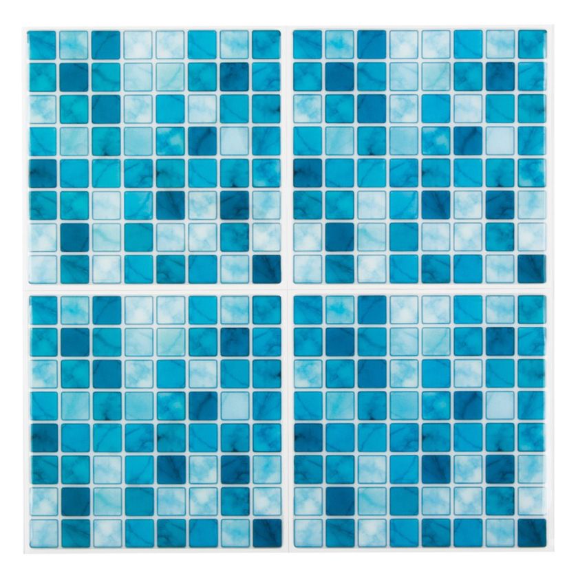 Стикери за плочки - сини - 12.5 х 12.5 см. - 4 бр.