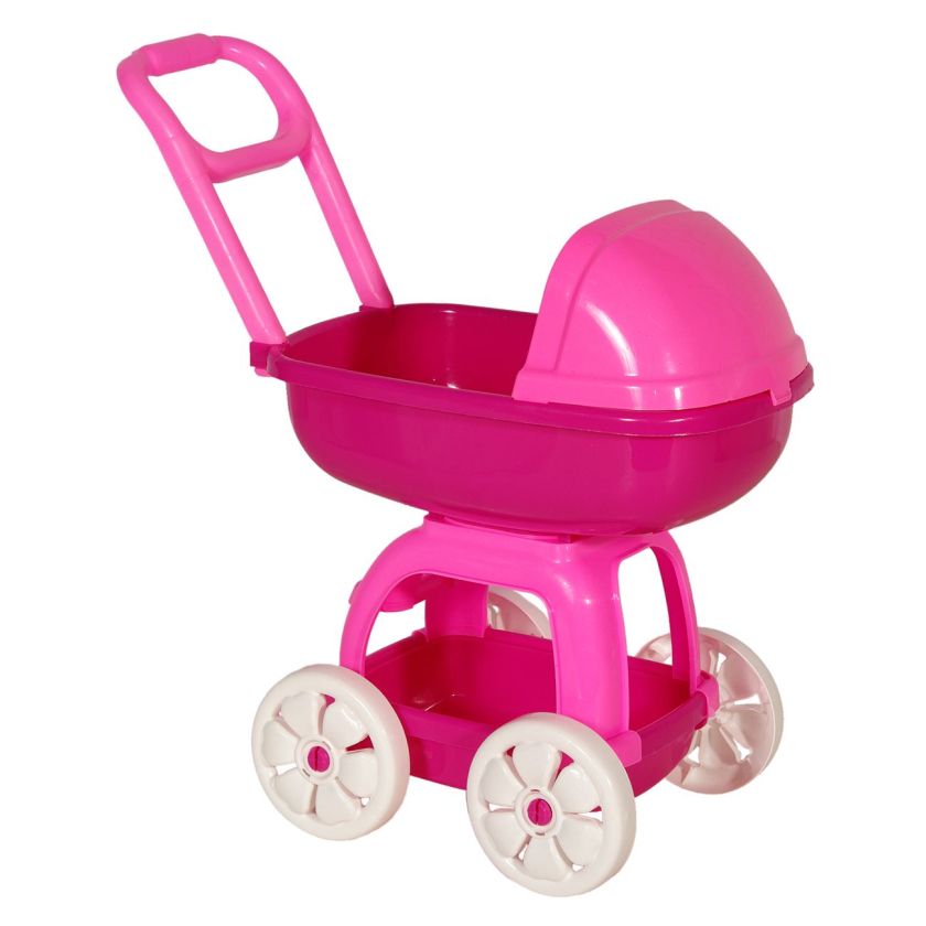 Количка за кукла бебе - цикламена