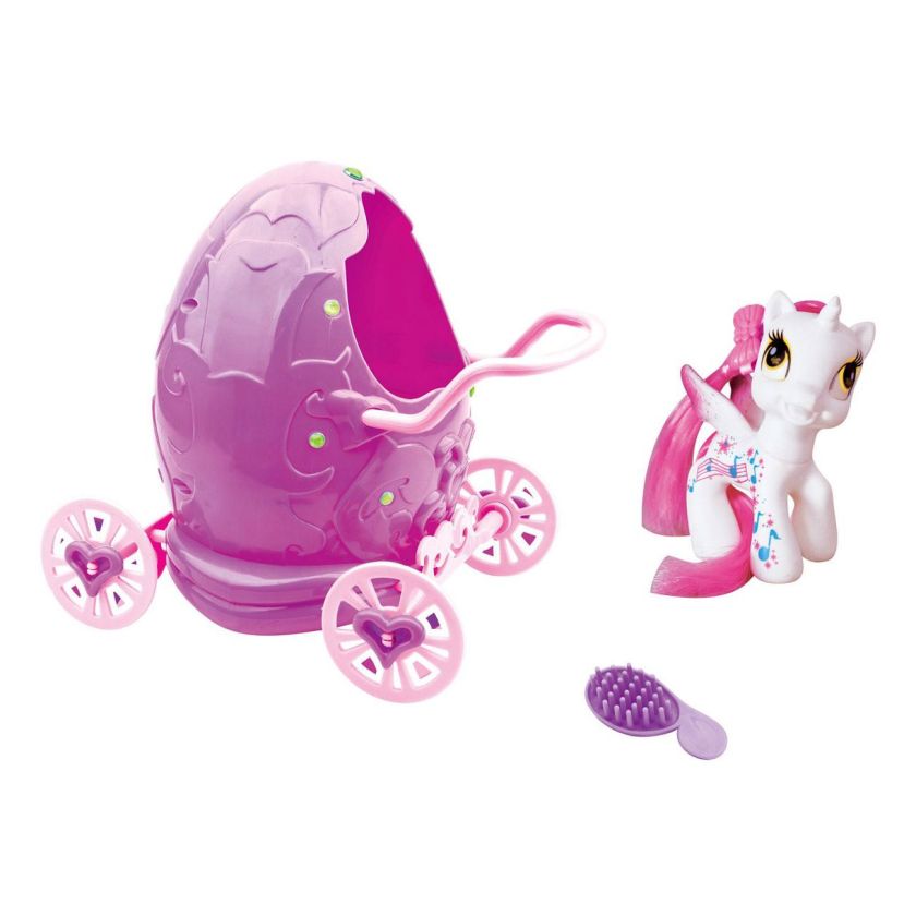 Малкото пони - бяло - с каляска-яйце