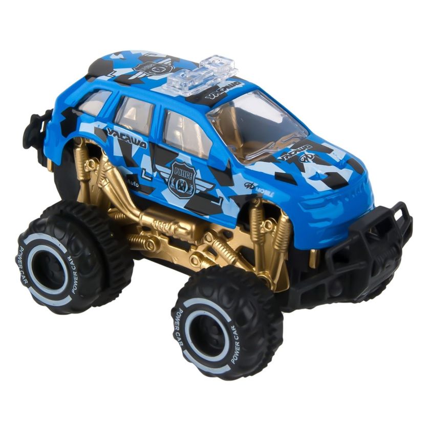 Полицейски джип - син - Off Road 4x4 - 9 см.