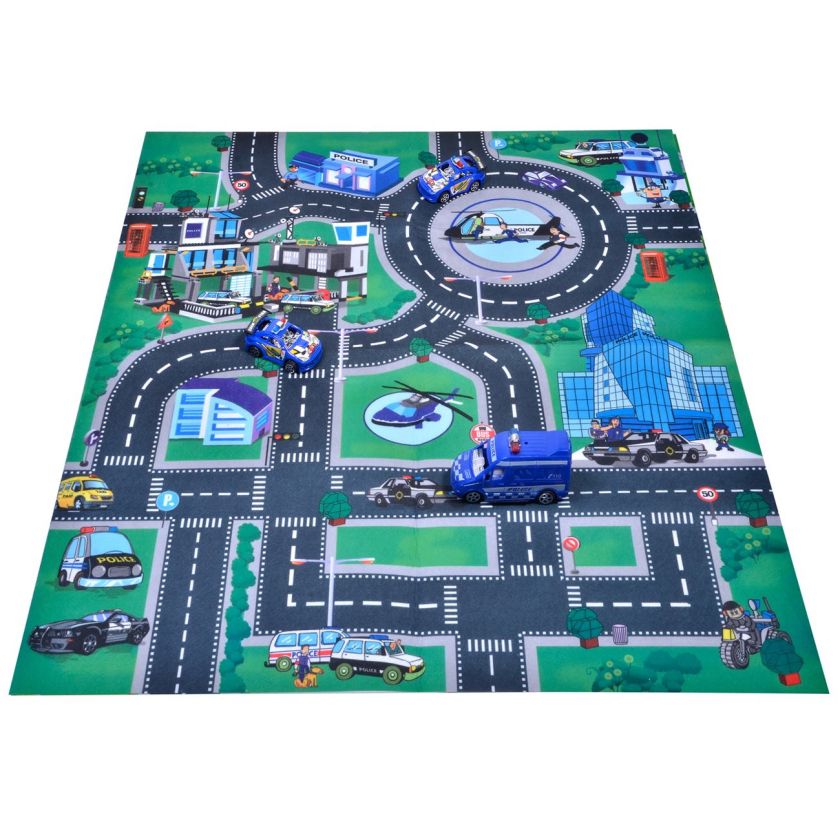 Комплект - полицейски превозни средства + килимче