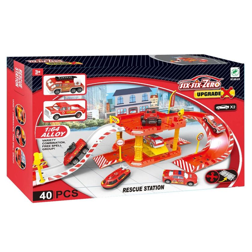 Комплект - пожарникарски гараж с автомобили