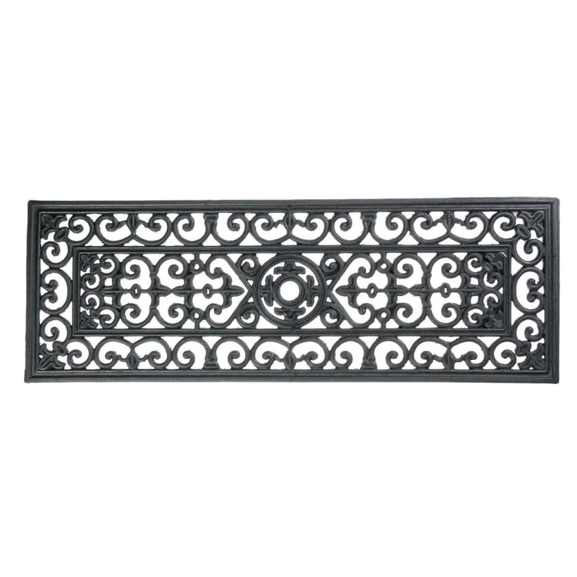 Входна изтривалка - орнаменти - черна - 75 х 26 см.