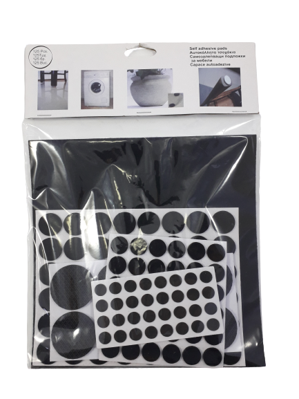 Самозалепващи подложки - черни - 125 бр.
