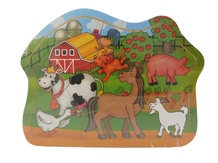 Пъзел - дървен - Ферма - 9 части