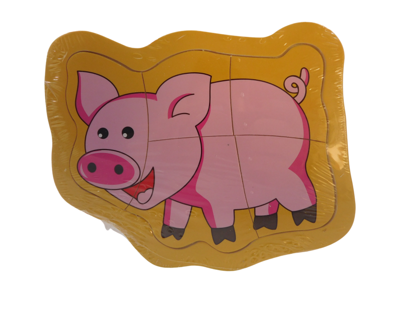 Пъзел - дървен - прасенце - 5 части