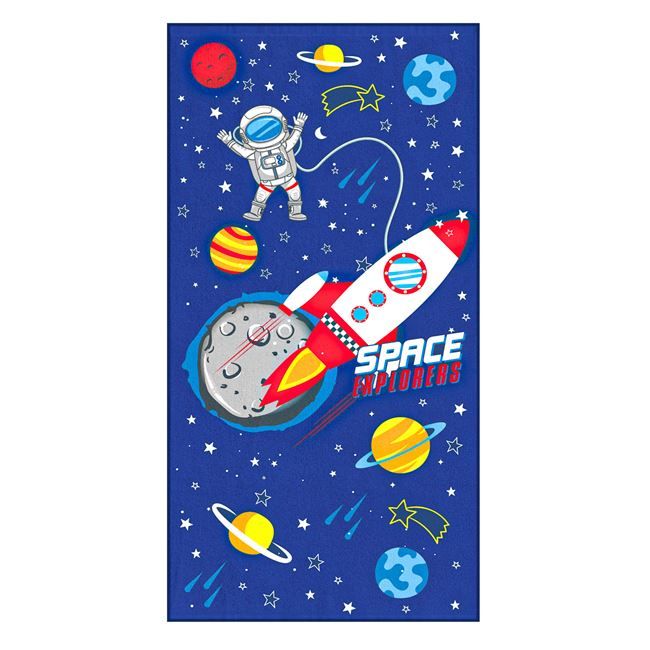 Детска памучна плажна кърпа Space Blue 70 x 140 см.