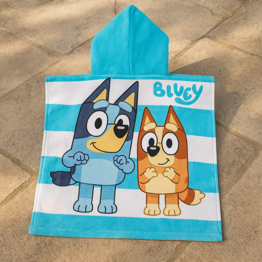 Детско плажно пончо Bluey - 60 x 120 см.